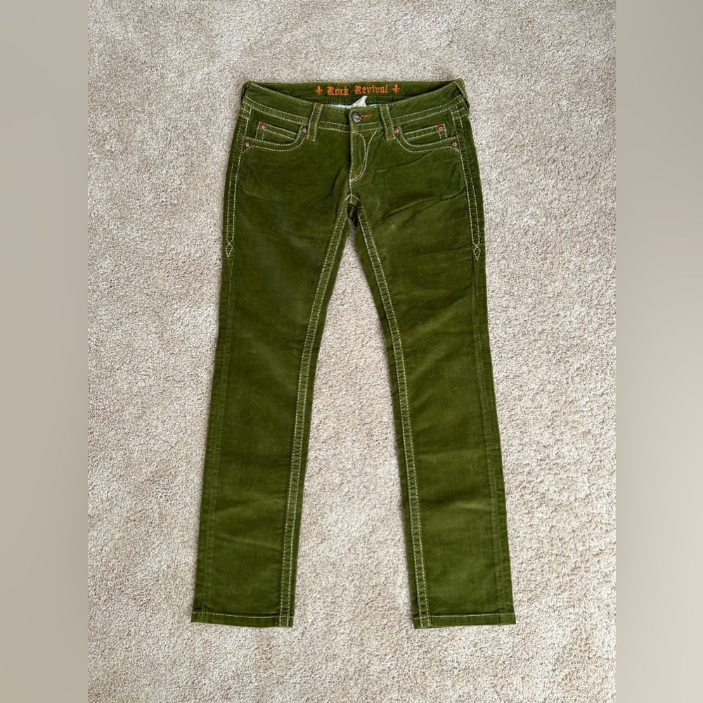Rock Revival Green Corduroy Pants Size 31